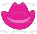 Pink Cowgirl Hat Edible Cake Topper Image ABPID27512 Online Sale