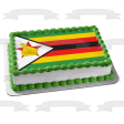 Flag of Zimbabwe Green Yellow Red Black Stripes Zimbabwe Bird Edible Cake Topper Image ABPID06969 For Cheap