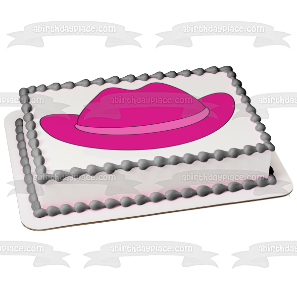 Pink Cowgirl Hat Edible Cake Topper Image ABPID27512 Online Sale