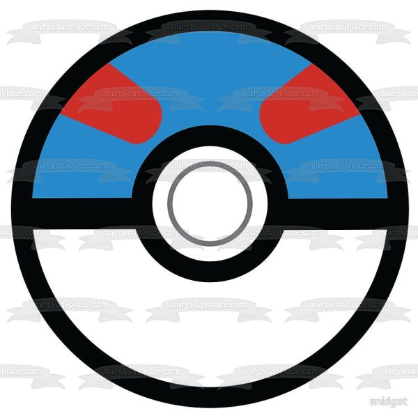 Pokemon Poke Ball Great Ball Edible Cake Topper Image ABPID15160 For Sale