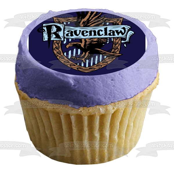 Harry Potter Hogwarts Ravenclaw Crest Blue Background Edible Cake Topper Image ABPID27813 Cheap