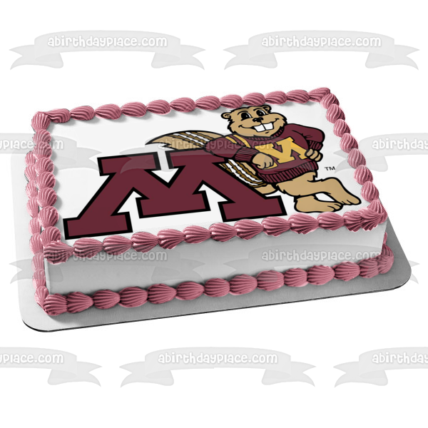 University of Minnesota Logo with Goldy Gopher Edible Cake Topper Image ABPID07634 Cheap