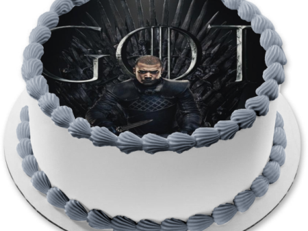 Game of Thrones Grey Worm Black Background Iron Throne Edible Cake Topper Image ABPID27260 For Sale