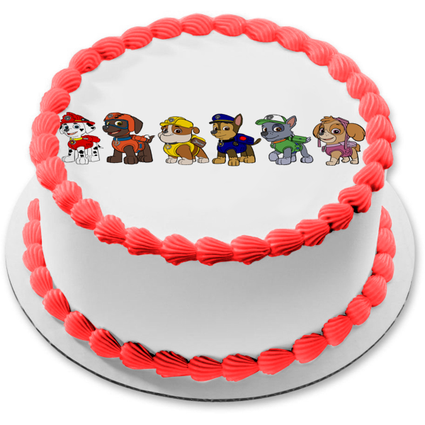 Paw Patrol Chase Everest Skye Zuma Marshall Rocky Edible Cake Topper Image ABPID09750 on Sale