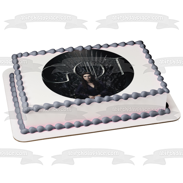 Game of Thrones Melisandre Iron Throne Black Background Edible Cake Topper Image ABPID27272 Online now