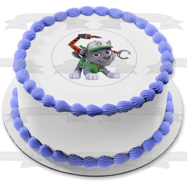 Paw Patrol Rocky Backpack Tools Edible Cake Topper Image ABPID27497 Sale