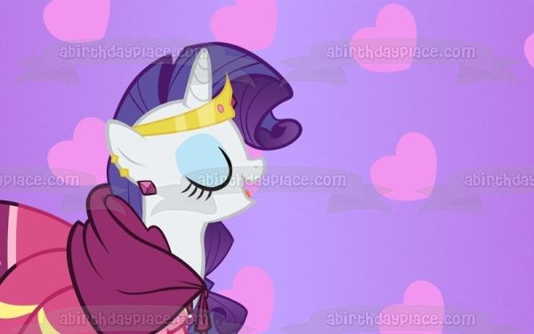 My Little Pony Equestria Girls Rarity Hearts Background Edible Cake Topper Image ABPID27330 Cheap