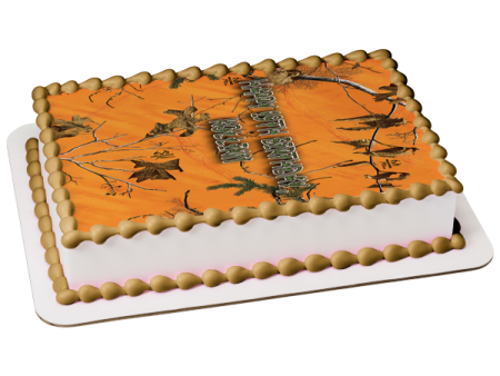 Realtree Camo Orange Edible Cake Topper Image ABPID01042 Discount