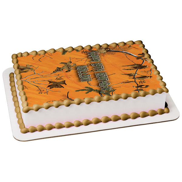 Realtree Camo Orange Edible Cake Topper Image ABPID01042 Discount