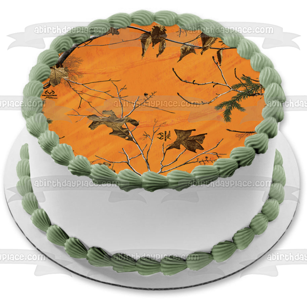 Realtree Camo Orange Edible Cake Topper Image ABPID01042 Discount