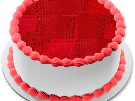 Red Woven Background Edible Cake Topper Image ABPID10098 For Sale