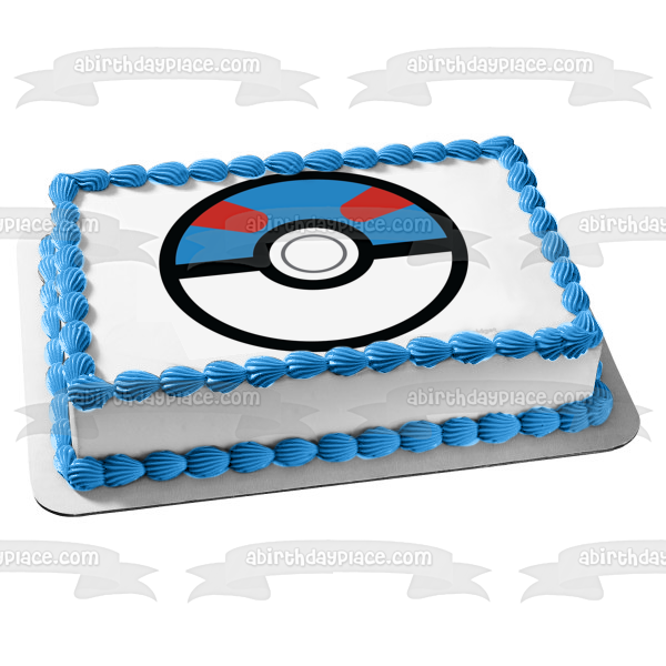 Pokemon Poke Ball Great Ball Edible Cake Topper Image ABPID15160 For Sale