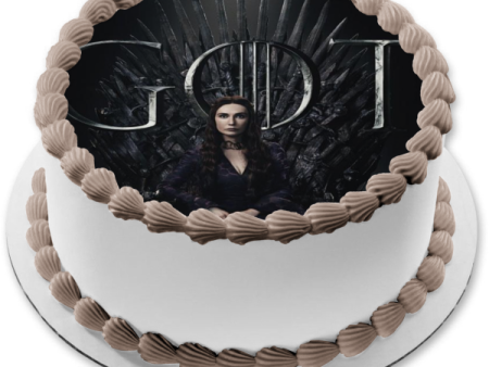 Game of Thrones Melisandre Iron Throne Black Background Edible Cake Topper Image ABPID27272 Online now