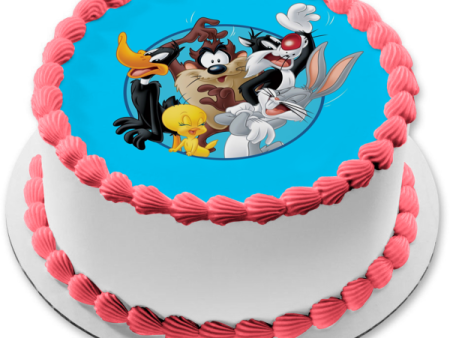 Looney Tunes Tazmanian Devil Daffy Duck Sylvester Tweety Bird Bugs Bunny Edible Cake Topper Image ABPID15404 Online now