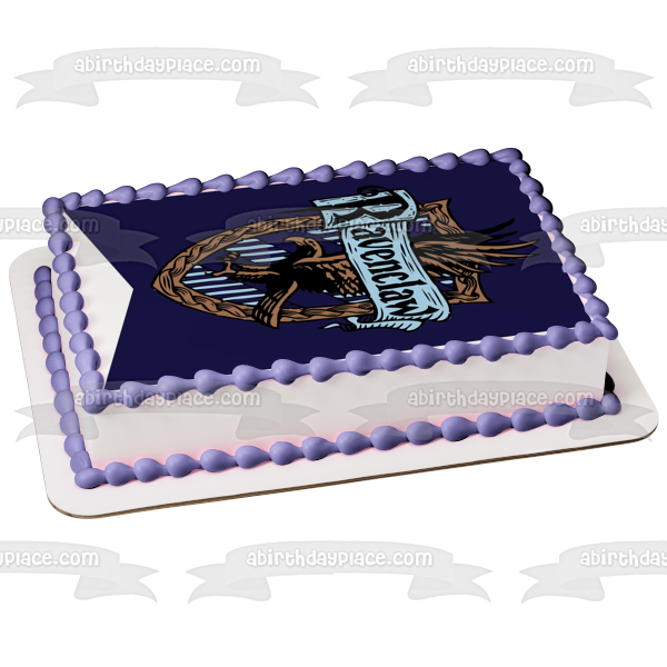 Harry Potter Hogwarts Ravenclaw Crest Blue Background Edible Cake Topper Image ABPID27813 Cheap