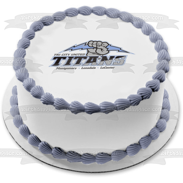 Tri City United Titans Logo Montgomery Lonsdale and  Lecenter Edible Cake Topper Image ABPID04710 Supply