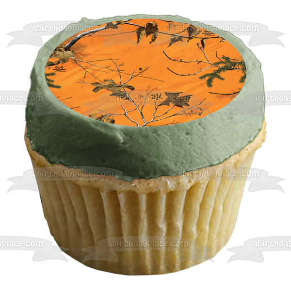 Realtree Camo Orange Edible Cake Topper Image ABPID01042 Discount