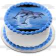 Ocean Life Dolphins Jumping Ocean Edible Cake Topper Image ABPID27405 For Cheap