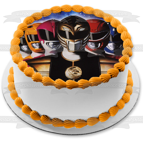 Power Rangers Mega Force Yellow Ranger Black Ranger Brown Ranger Red Ranger Pink Ranger Blue Ranger Edible Cake Topper Image ABPID27491 Online Hot Sale