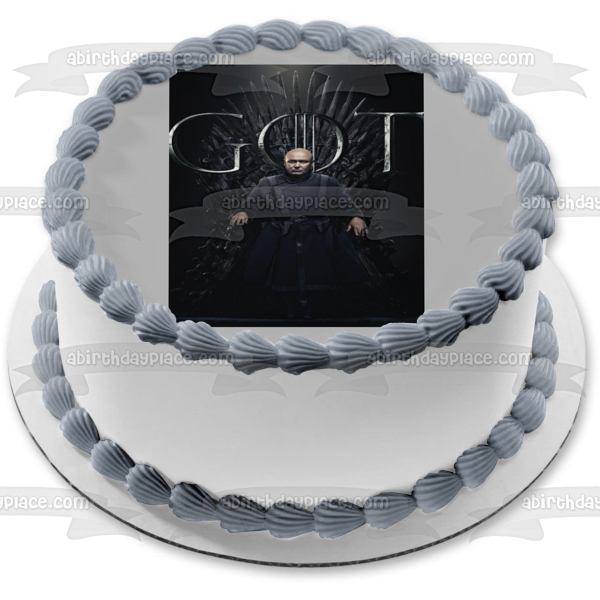 Game of Thrones Lord Varys Iron Throne Black Background Edible Cake Topper Image ABPID27287 For Discount