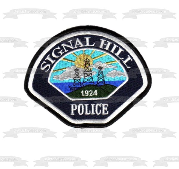 Signal Hill Police Department Badge Edible Cake Topper Image ABPID01799 For Cheap