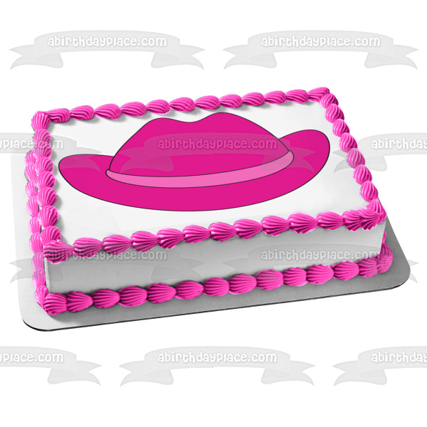 Pink Cowgirl Hat Edible Cake Topper Image ABPID27512 Online Sale