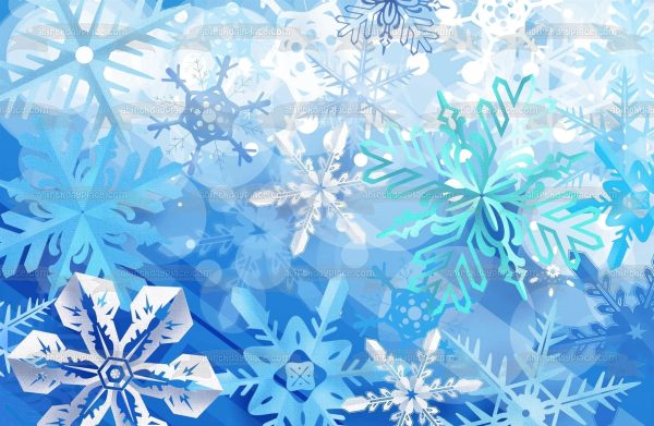 Snowflake Background Edible Cake Topper Image ABPID05103 Supply