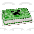 Minecraft Creeper Face Green Edible Cake Topper Image ABPID27364 on Sale