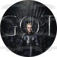 Game of Thrones Brienne of Tarth Iron Throne Black Background Edible Cake Topper Image ABPID27502 Online Sale