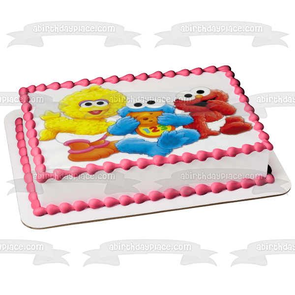 Sesame Street Baby Big Bird Baby Elmo Baby Cookie Monster Edible Cake Topper Image ABPID27380 Hot on Sale