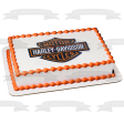 Harley Davidson Orange Logo Metal Appearance Edible Cake Topper Image ABPID27240 on Sale