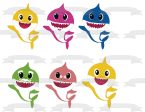 Sharks Cartoon Yellow Blue Green Pink Edible Cake Topper Image ABPID27606 Cheap