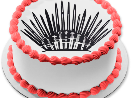 Game of Thrones Iron Throne Swords Silhouette Edible Cake Topper Image ABPID27581 For Discount