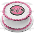 Happy Birthday Diva s First Birthday Pink and Black Zebra Stripes Pink Cupcake Edible Cake Topper Image ABPID27208 Online