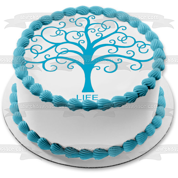 Tree of Life Blue Edible Cake Topper Image ABPID05018 Online